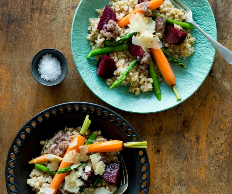 Pearl Barley Risotto with Asparagus