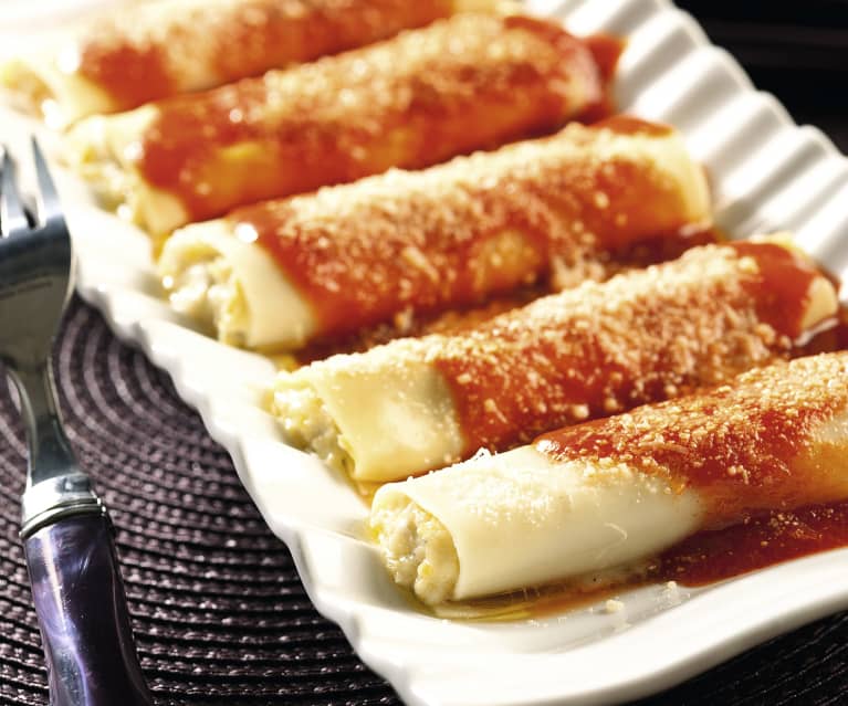 Canelones de verdura y mascarpone