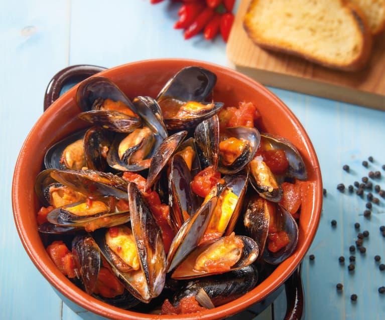 Mejillones con salsa de jitomate