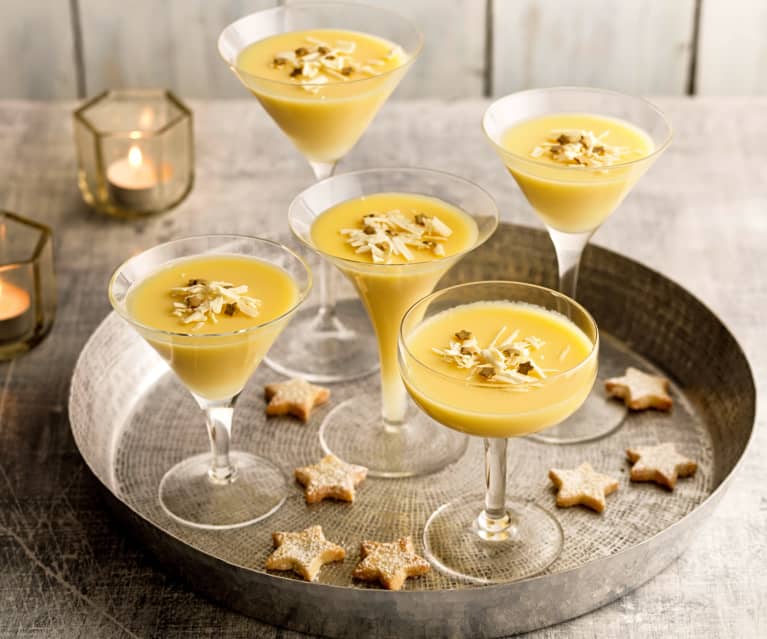 White Chocolate and Champagne Possets with Shortbread Stars