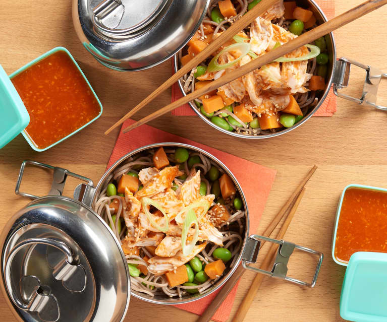 Sriracha Chicken with Soba Noodle Salad