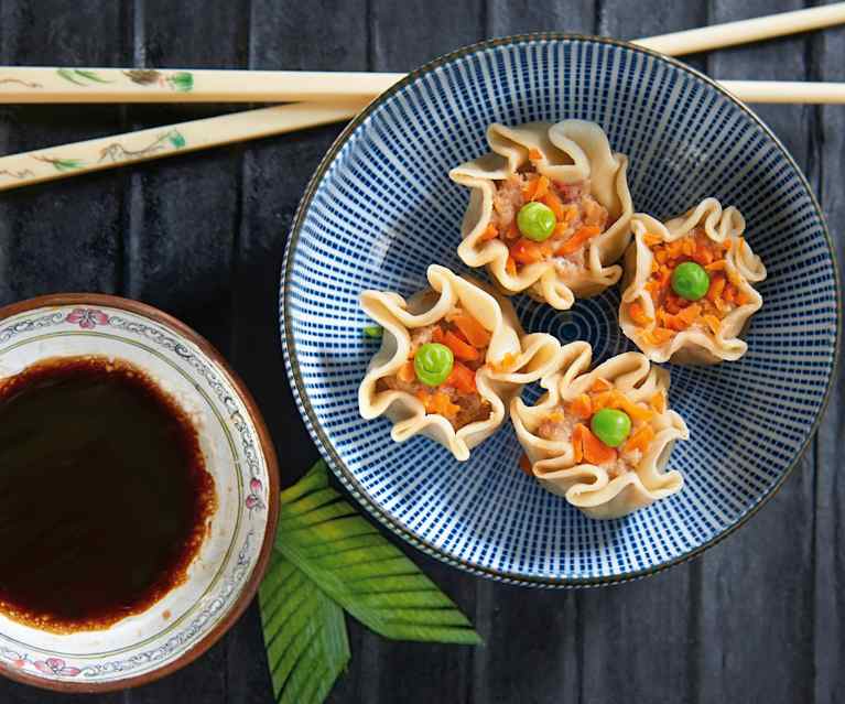 Shao mai di gamberi al vapore