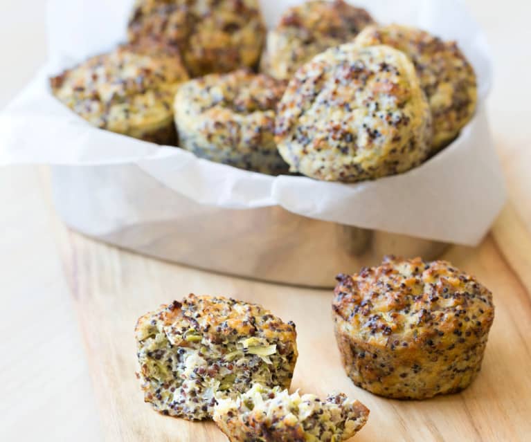Sonkás-sajtos quinoa muffinok