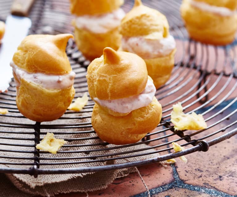 Petits choux à la mousse de magret et à l'orange