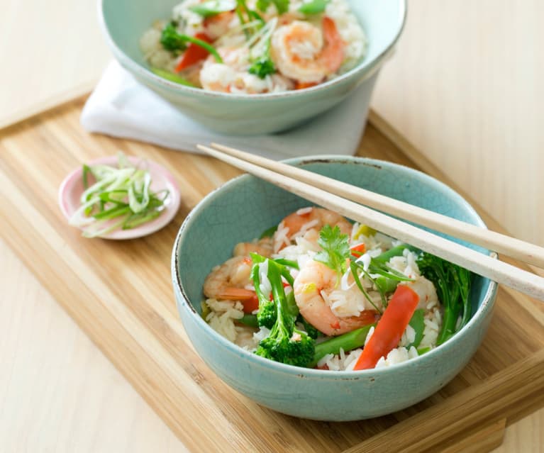 Prawn Stir-Fry with Rice and Vegetables