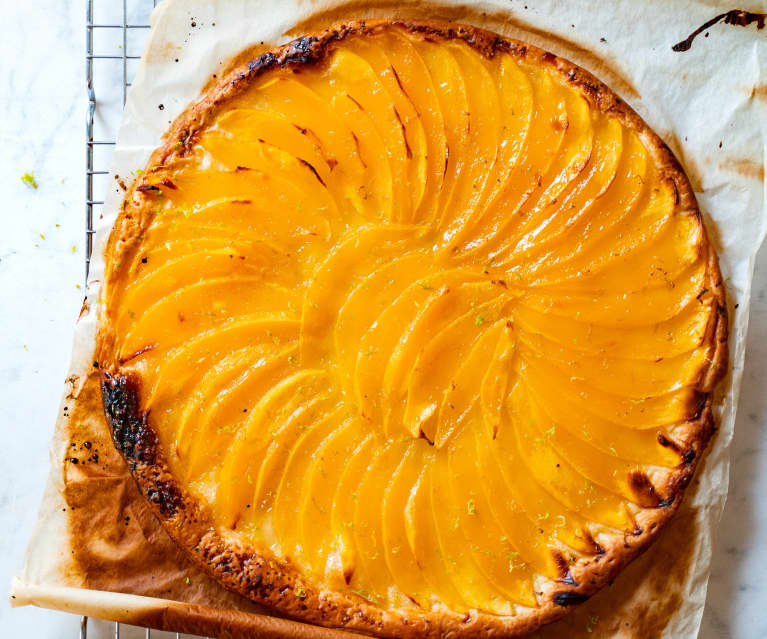 Tarte à la mangue et au citron vert