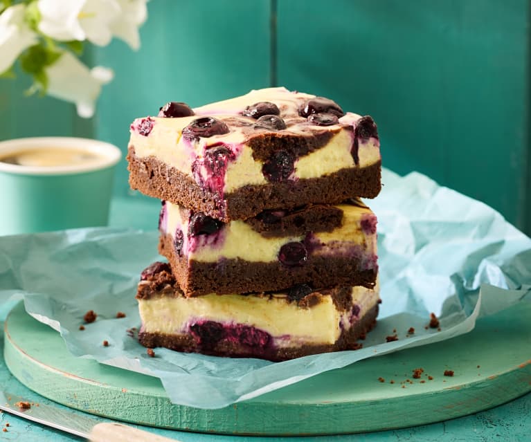 Brownie-Blaubeer-Cheesecake