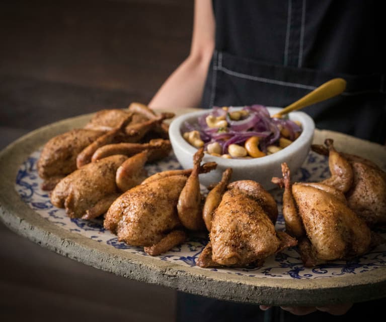 Smoked Indian-spiced quail