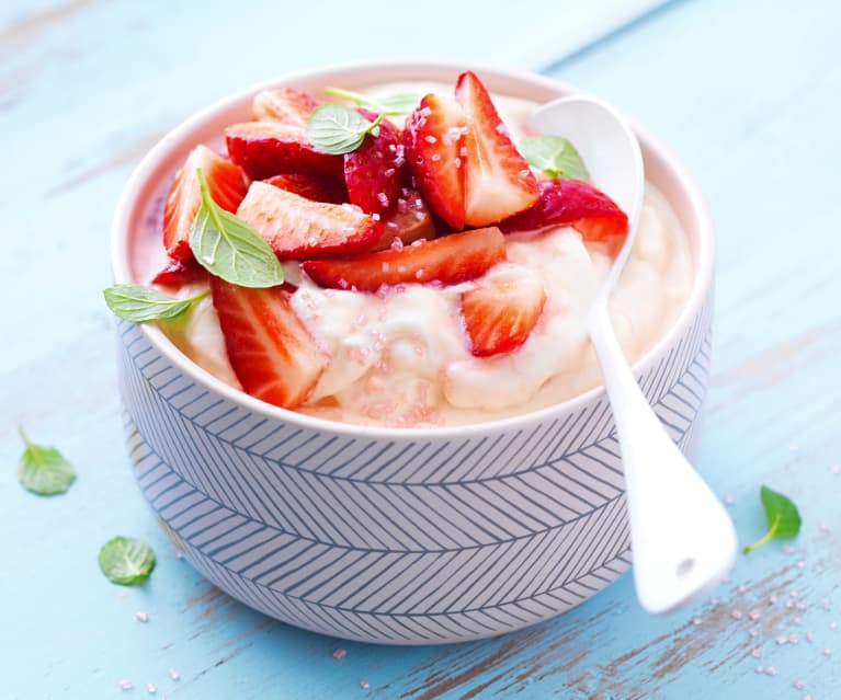 Crème fraise rhubarbe
