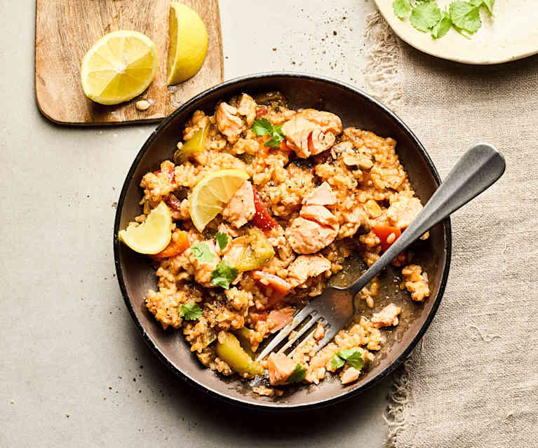 Salmon and Mushroom Rice