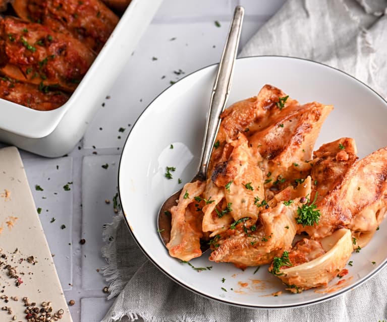 Patates douces et sauce aux légumes - Gratin de pâtes