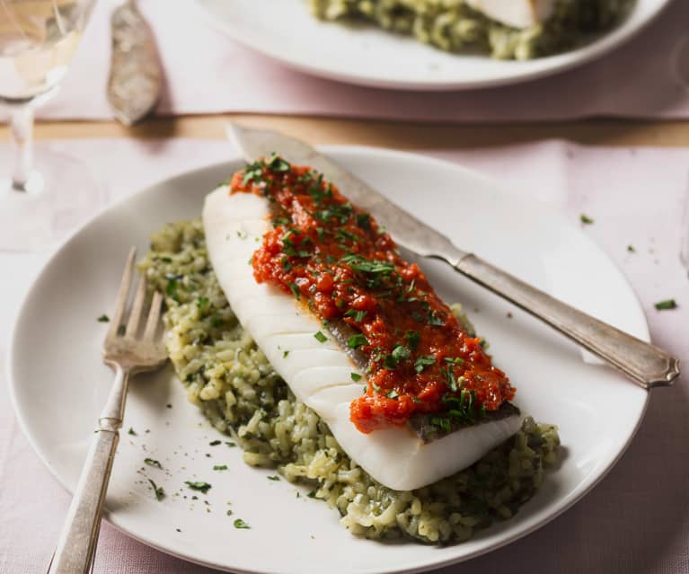 Risotto verde para dos