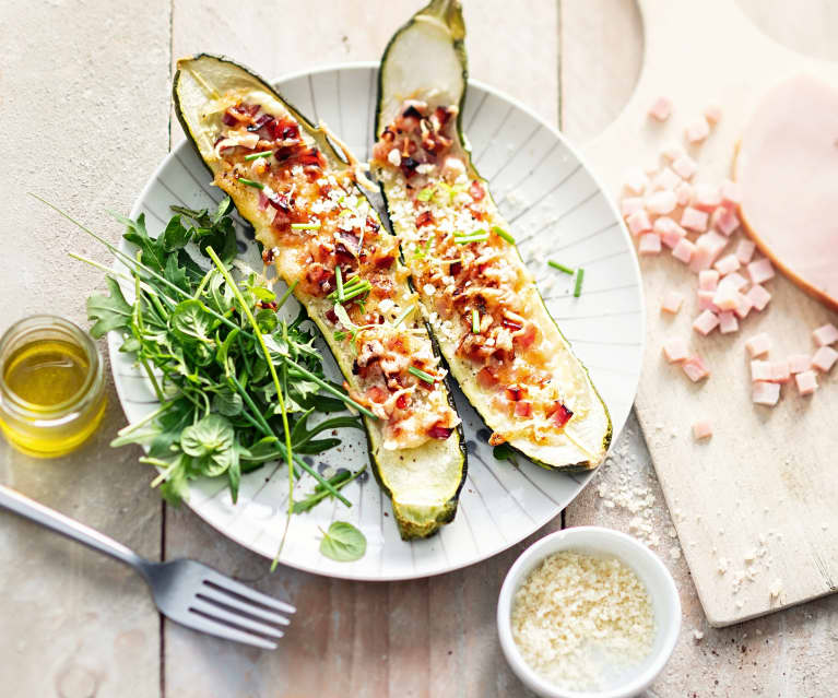 Courgette farcie au jambon