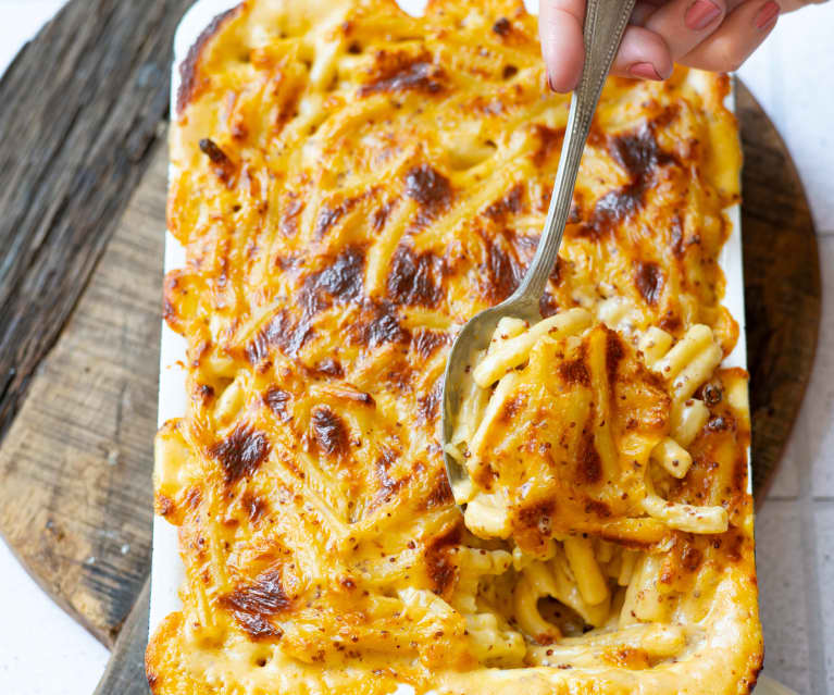 Mac & cheese au cheddar  et moutarde