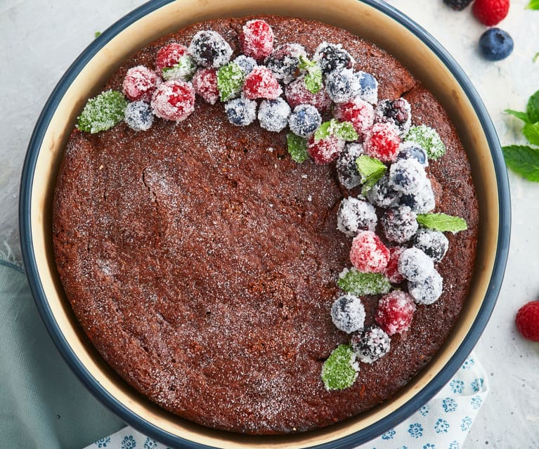 Torta cioccolato e frutti di bosco con farina di riso