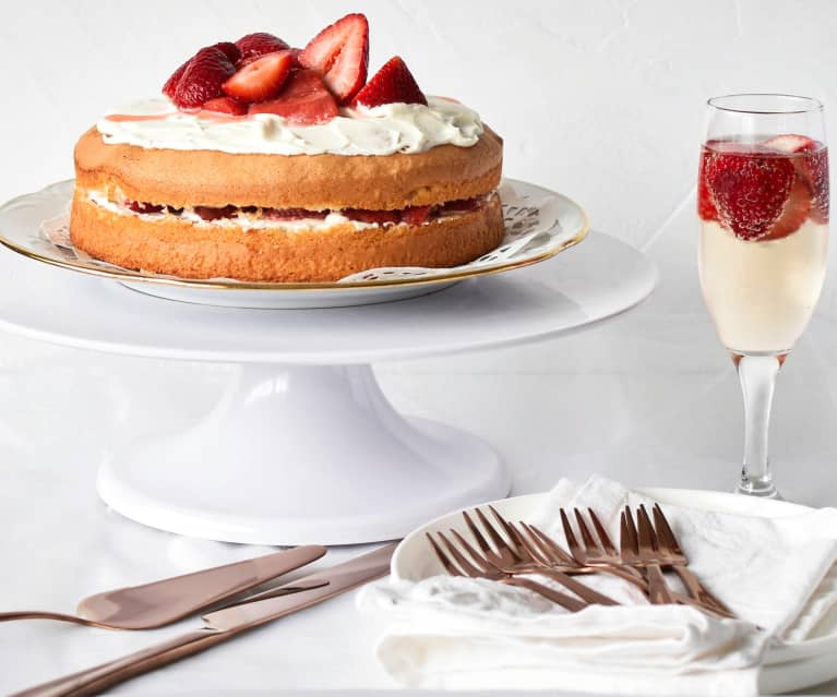 Strawberry White Chocolate Champagne Cake Recipe - BettyCrocker.com