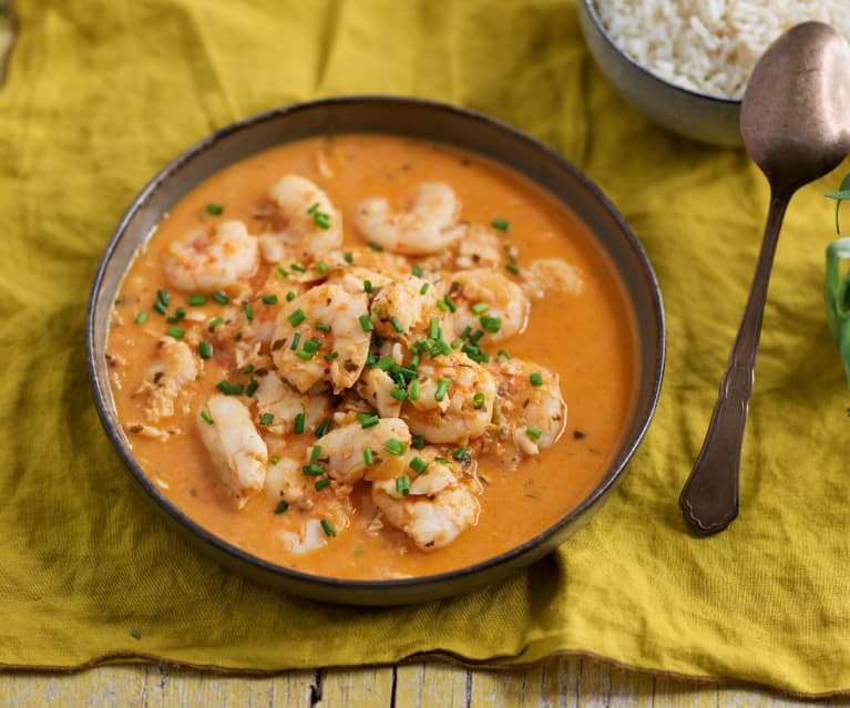 Mijoté de poisson et crevettes au lait de coco