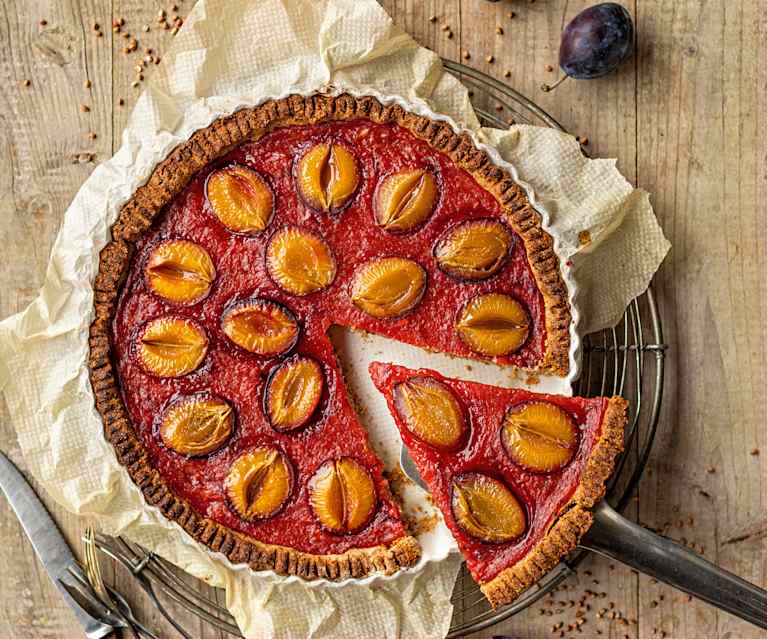 Tarte aux quetsches, végane et sans gluten