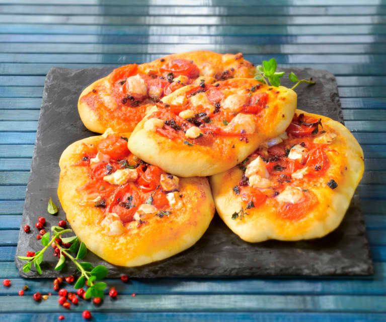 Mini pizzas au fromage de chèvre