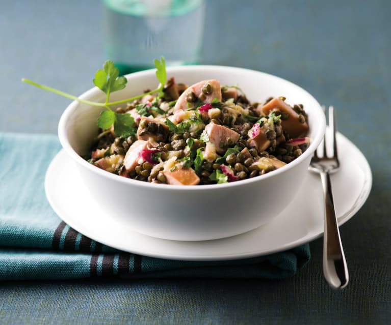 Salade de lentilles et cervelas