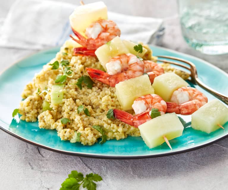 Spiedini di melone e scampi con bulgur - Cookidoo® – the official Thermomix®  recipe platform