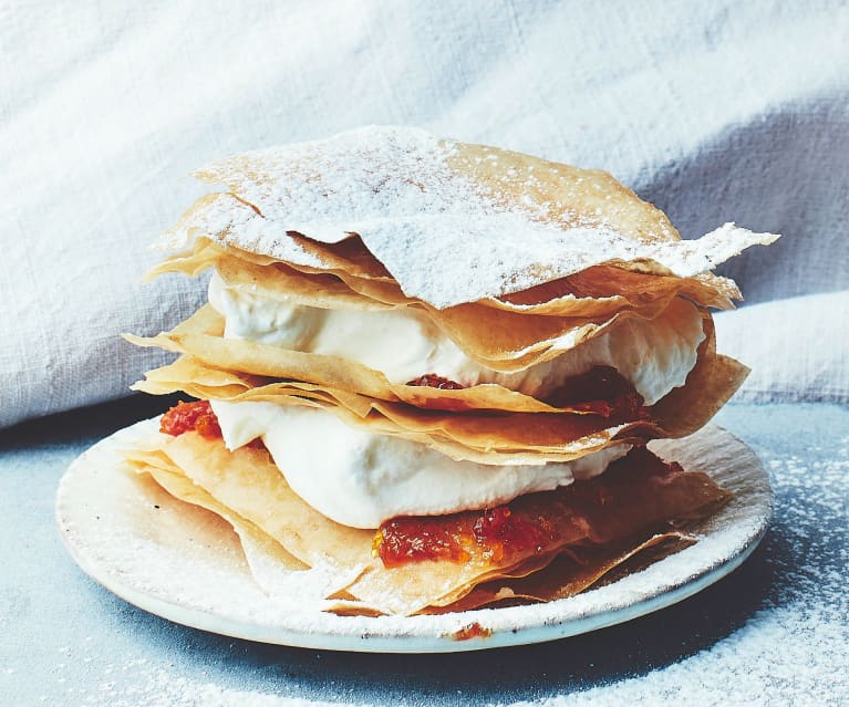 Mille-feuille de filo aux agrumes