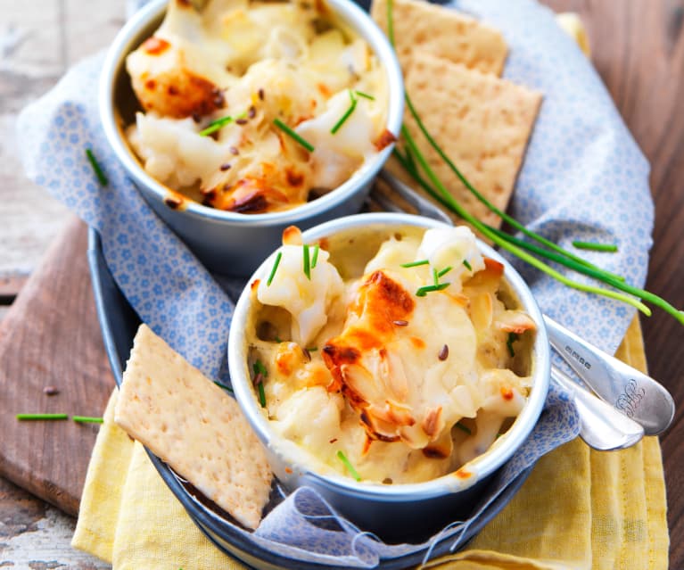 Gratin de chou-fleur au fromage manchego et amandes