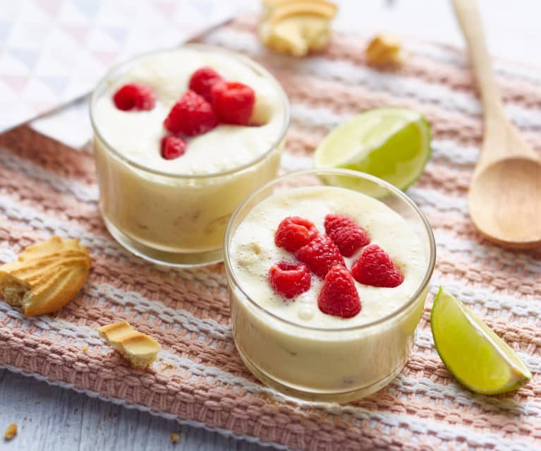 Tiramisu citron vert et framboises