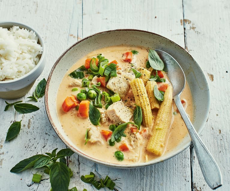 Recette minceur de red chicken curry au riz low carb