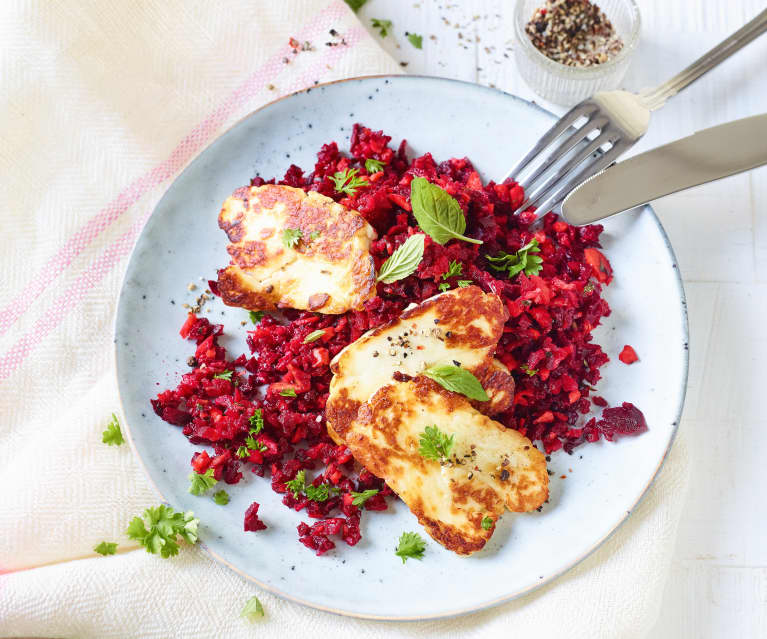 Salade de betterave et halloumi