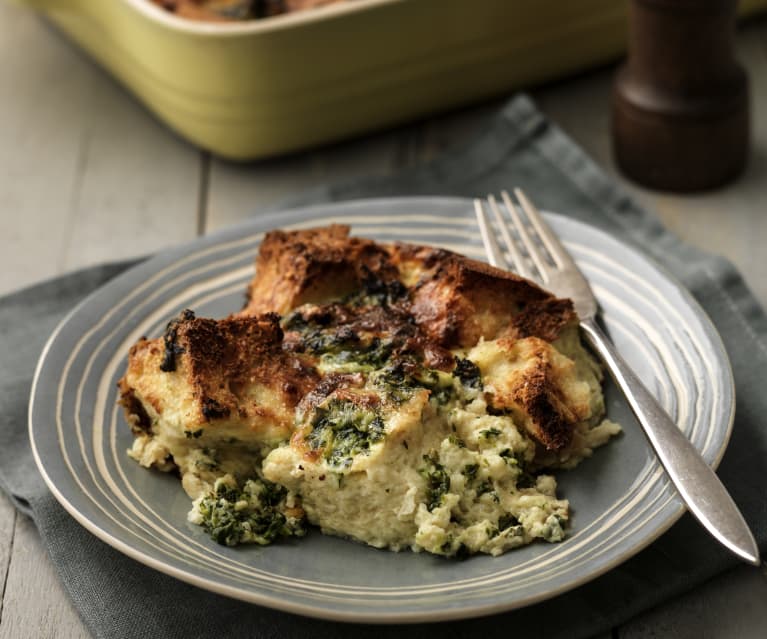 Baked Spinach and Cheese Strata