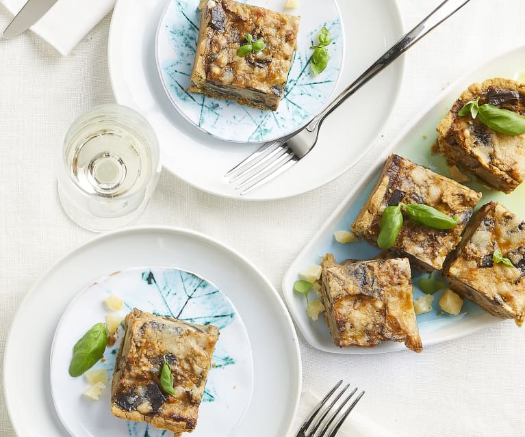 Torta salata alla parmigiana di melanzane (senza glutine)