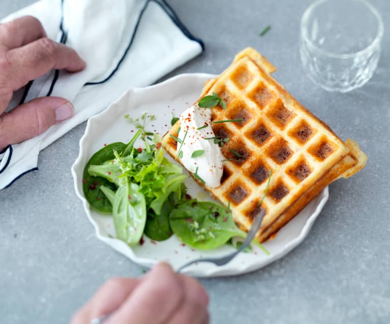 Gaufres de pomme de terre au jambon