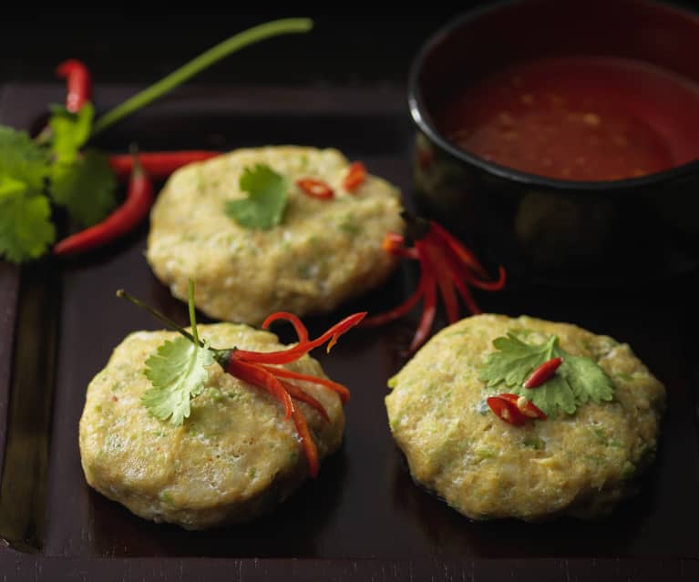 Steamed Thai-style fish cakes