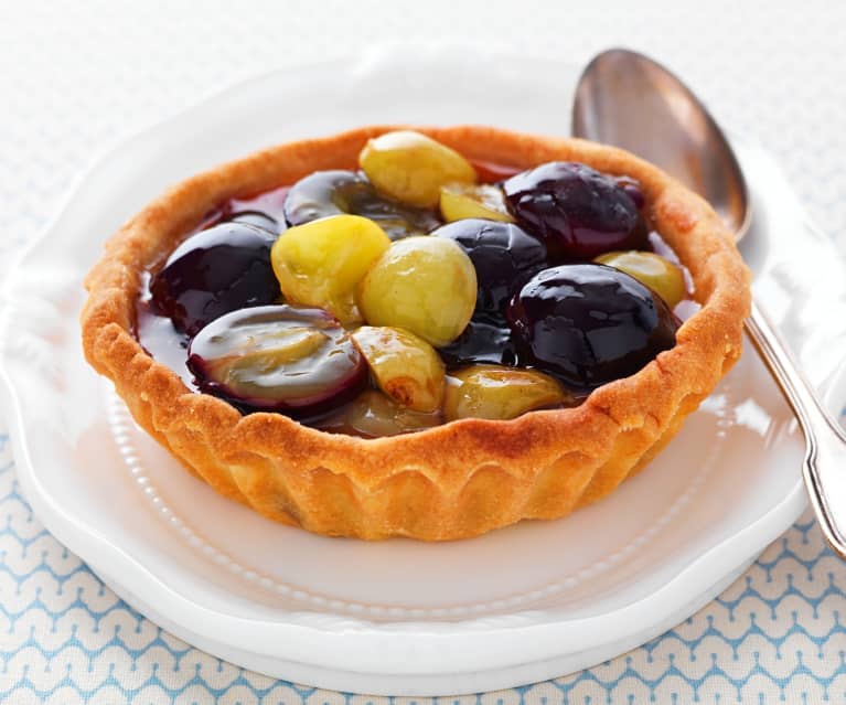 Tartelettes au raisin et gelée au gerwurztraminer