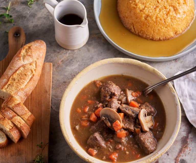 Menü: Boeuf Bourguignon und warmer Zitronenpudding mit Zitronensirup