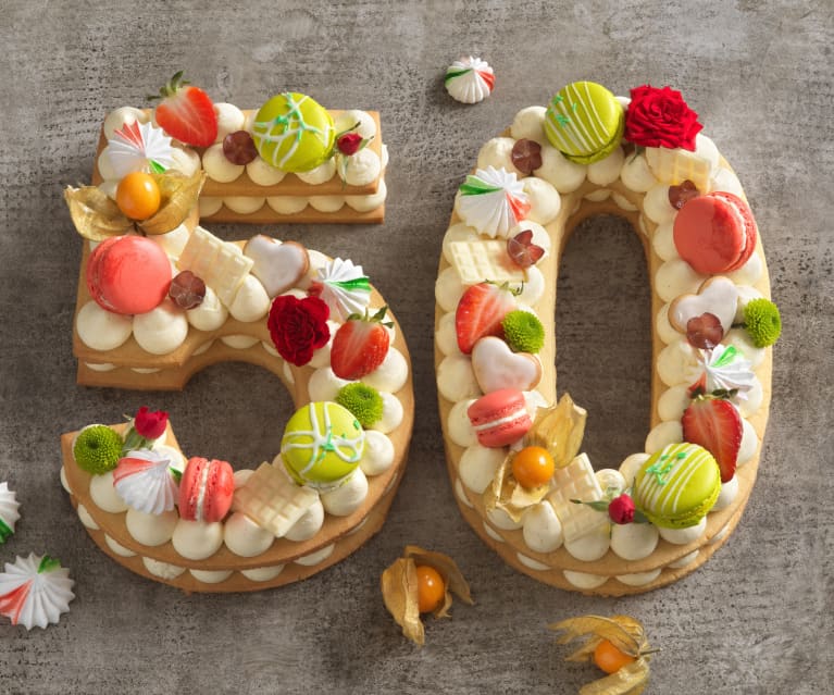 Gâteau en forme de chiffres pour les 50 ans de Thermomix®