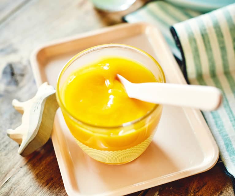 Recette bébé 6 mois : Purée de mangue à la vanille