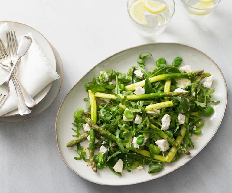 Asparagus and broad bean salad