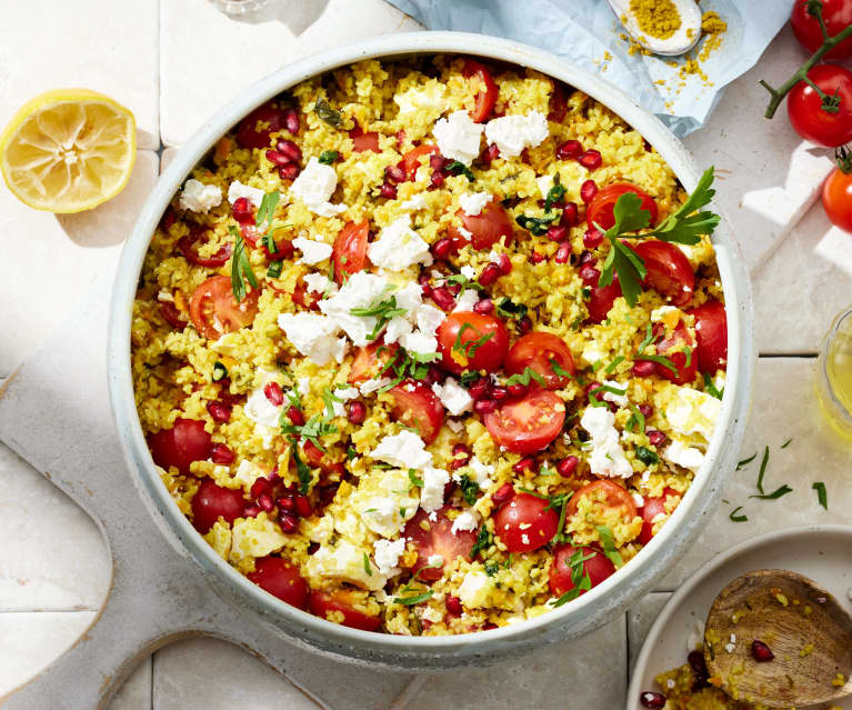 Bärlauch-Bulgur-Salat mit Cherry-Tomaten und Feta