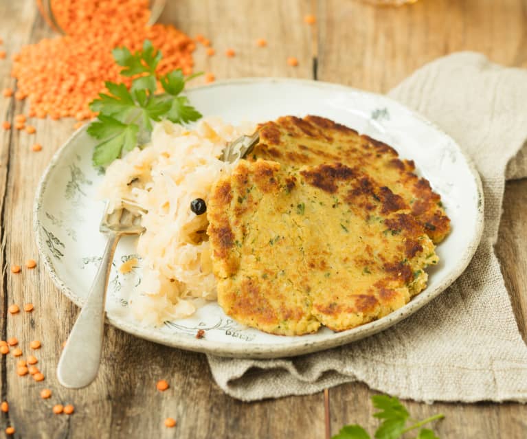 Linsenrösti mit Apfel-Sauerkraut