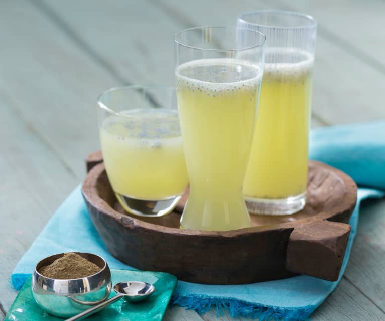 Sabja shikanji (traditional lemonade)