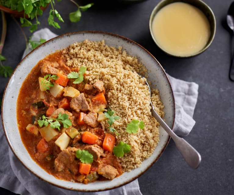 Menü: Lamm-Gemüse-Ragout mit Couscous und Vanillepudding - Cookidoo ...