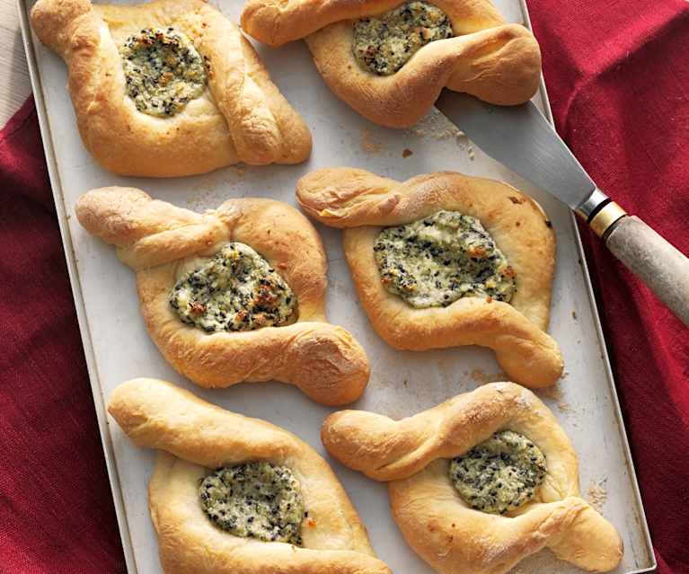 Fatayer with cheese and mint