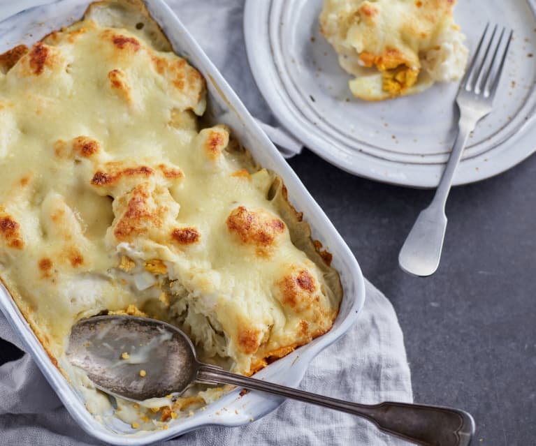 Cauliflower Cheese with Boiled Eggs