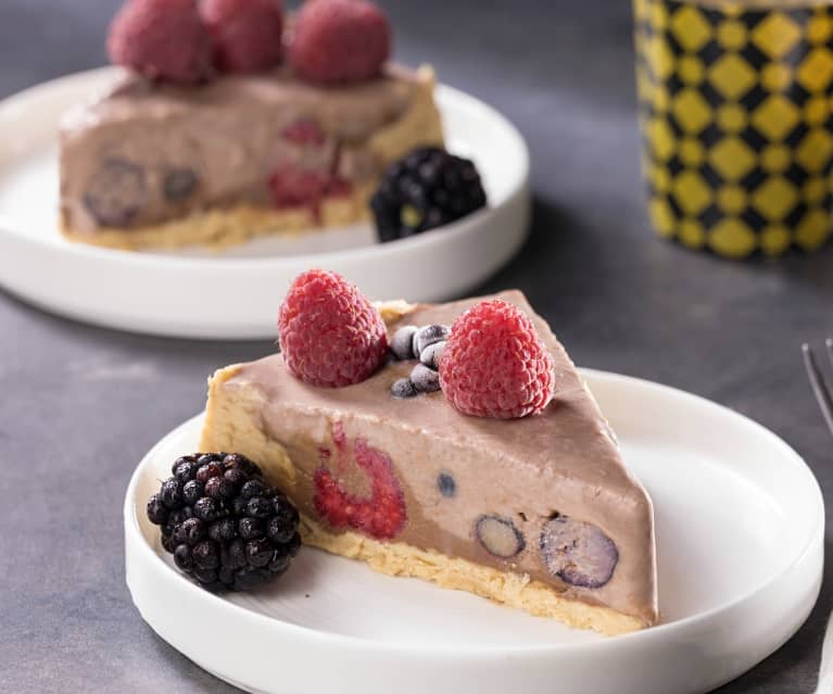 Cheesecake al cacao e frutti di bosco