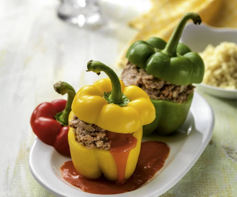 Stuffed Peppers with Rice and Tomato Sauce