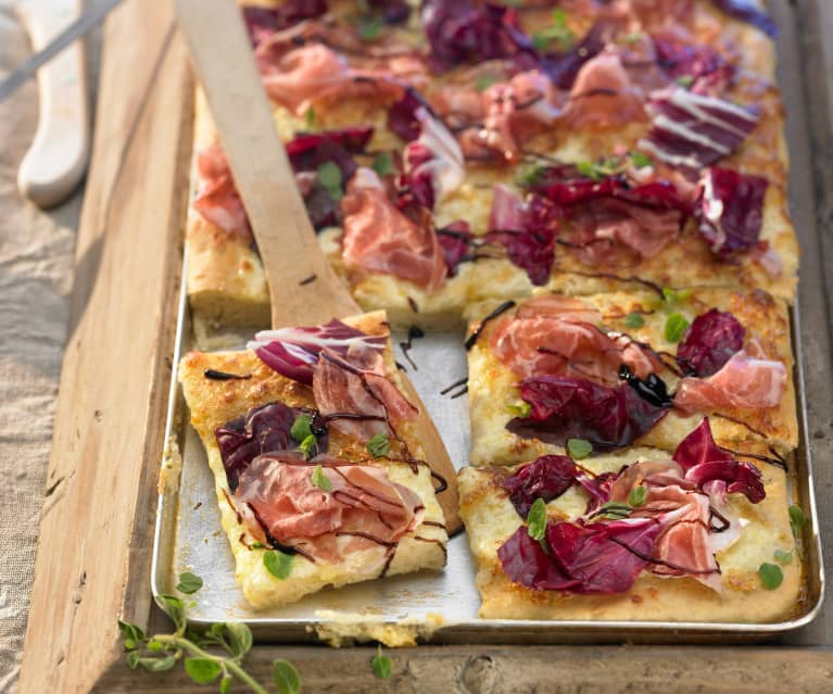 Pizza Mit Radicchio Und Schinken Cookidoo Das Offizielle Thermomix Rezept Portal