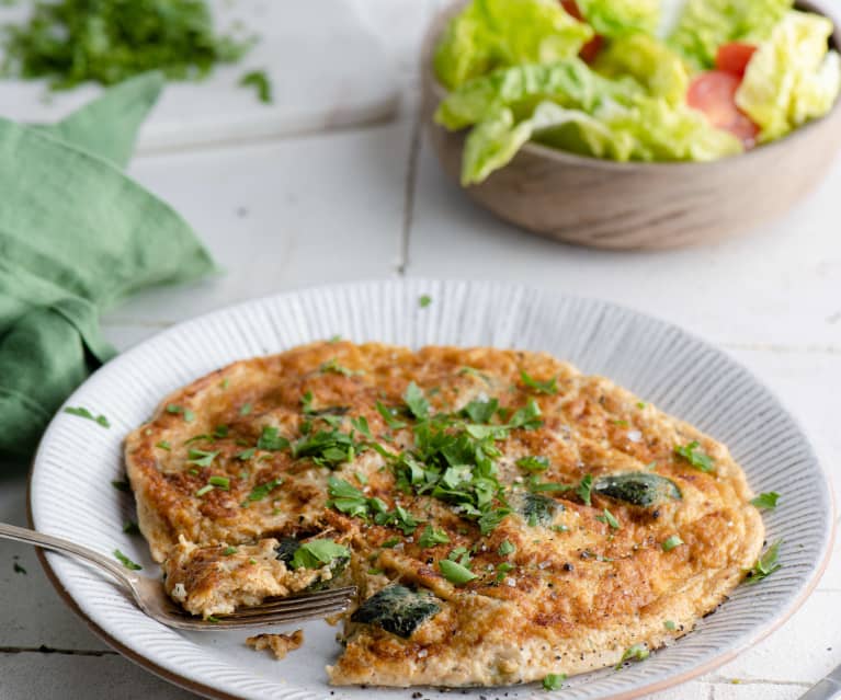 Omelet med courgette og æggehvider