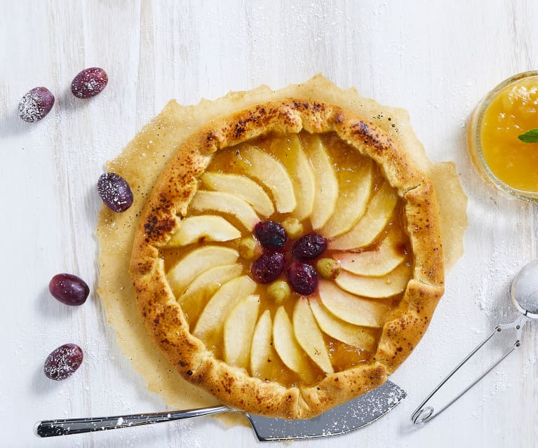 Galette con pere e uva